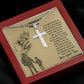 Father Cross Necklace Gift from Son – Inspirational Pendant with Heartfelt Message Card