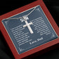 To My Beloved Son I am So Proud Of The Young Man, Cross Necklace Gift From Dad With Amazing Message Card