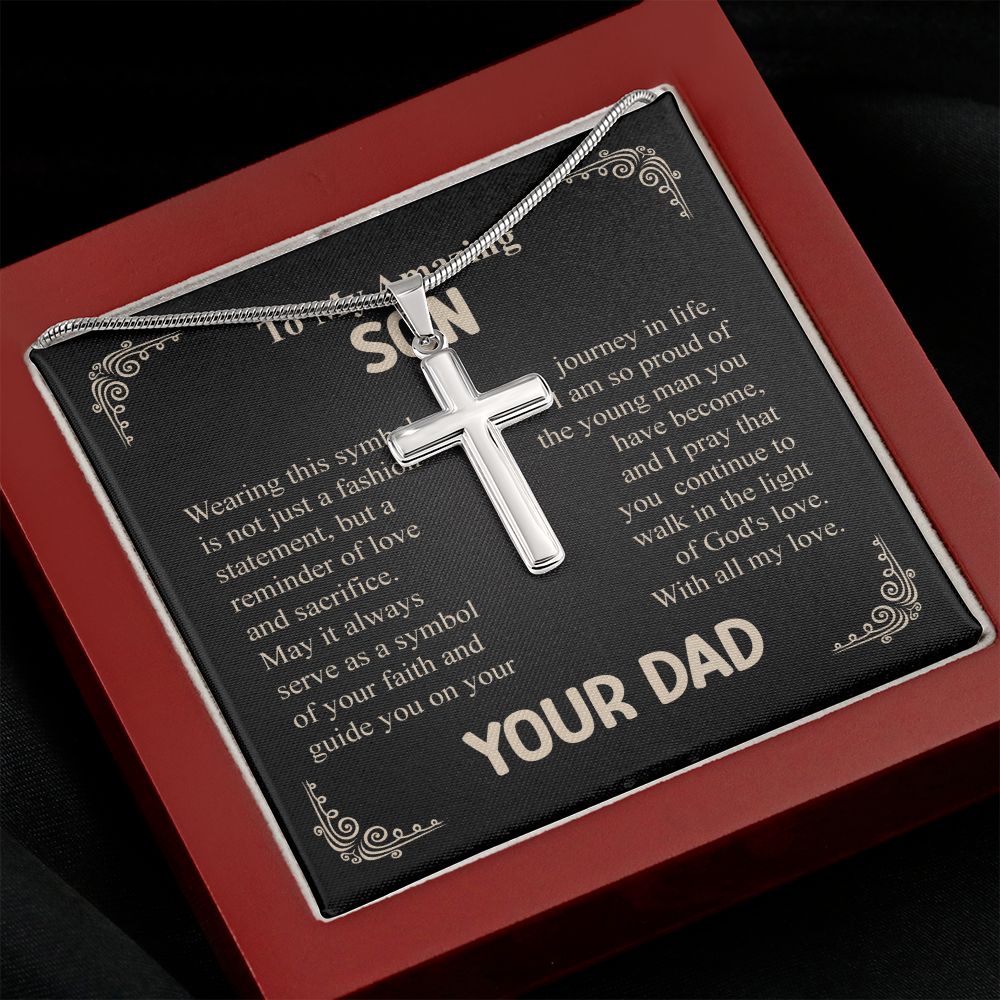 To My Amazing Son Cross Necklace From Dad - Wearing This Symbol is Not Just a Fashion, Birthday Christmas Present