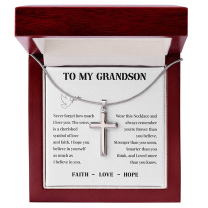 Christian Cross Necklace for Grandson – Inspirational Gift from Grandparent