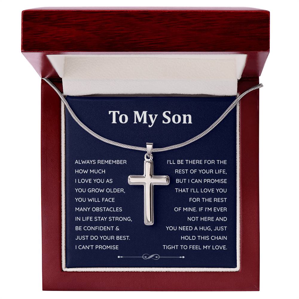 To My Son Cross Necklace – Christian Gift Box