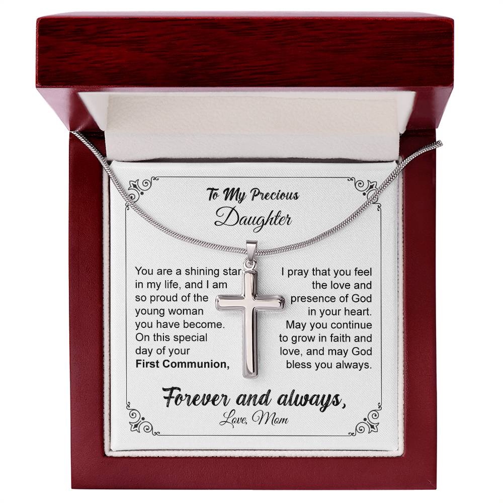 First Communion Necklace Gift for Daughter from Mom