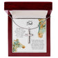 Memorial Cross Necklace Gift for Dad – Remembrance Pendant with Heartfelt Message Card