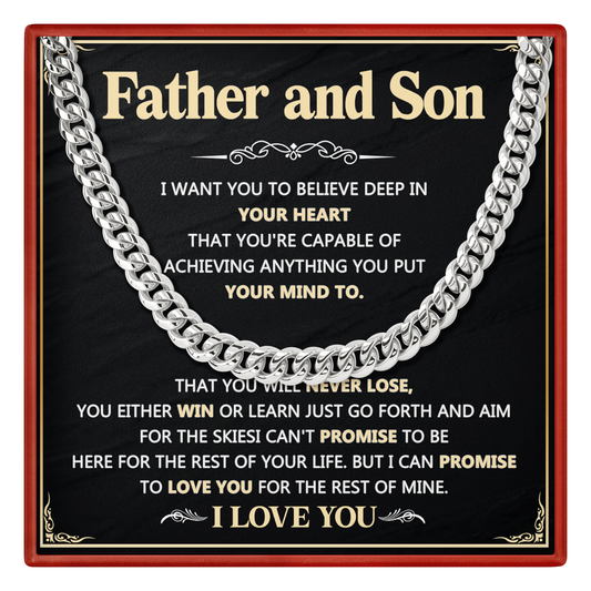 Father and son Cuban link chain Gift for Dad on Father's Day