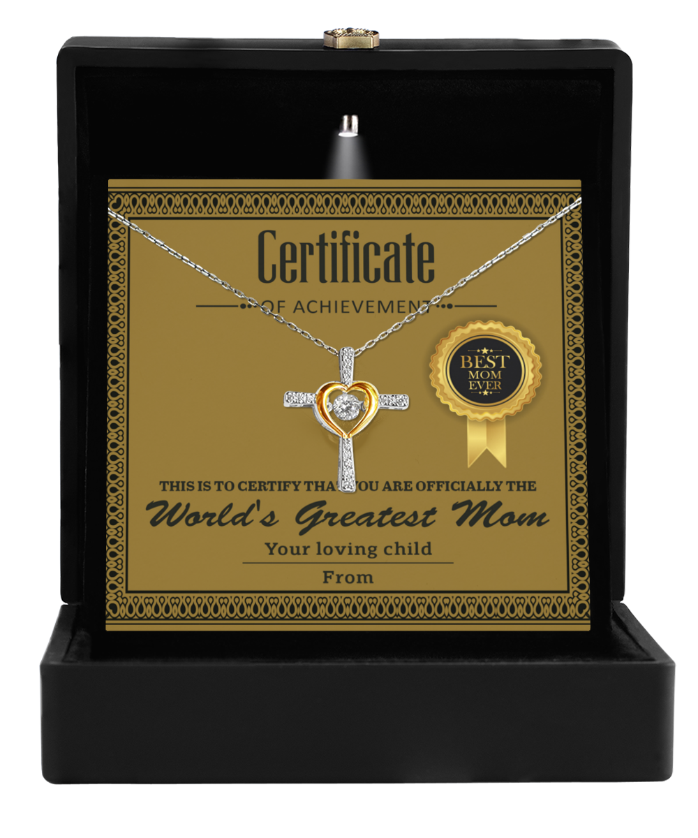 Certificate Of Achievement Best Mom Ever Necklace