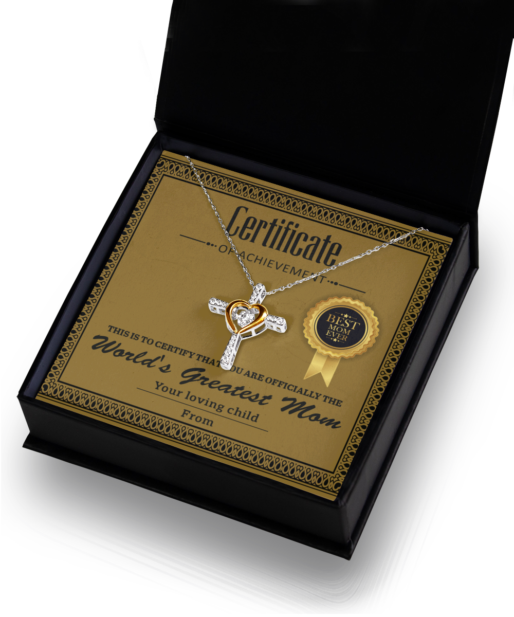 Certificate Of Achievement Best Mom Ever Necklace