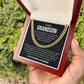 To My Grandson Cuban Link Chain Inspirational Gift from Grandma or Grandpa, Motivational Necklace for Him