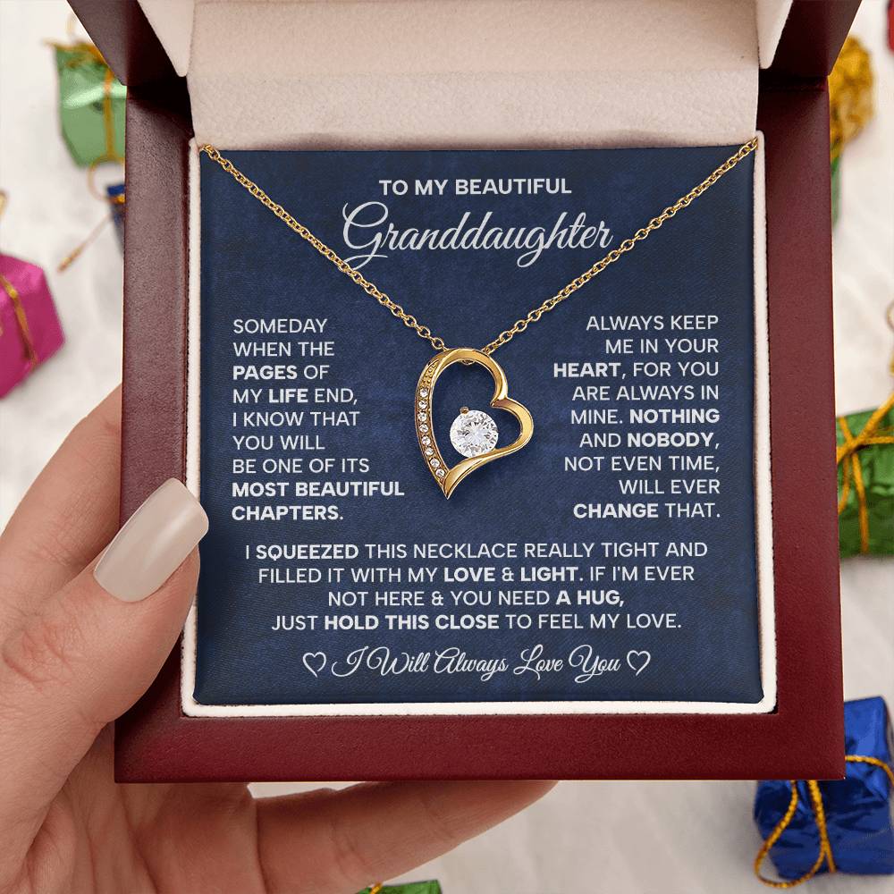 To My Beautiful Granddaughter Necklace - Birthday, Graduation & Christmas Gift