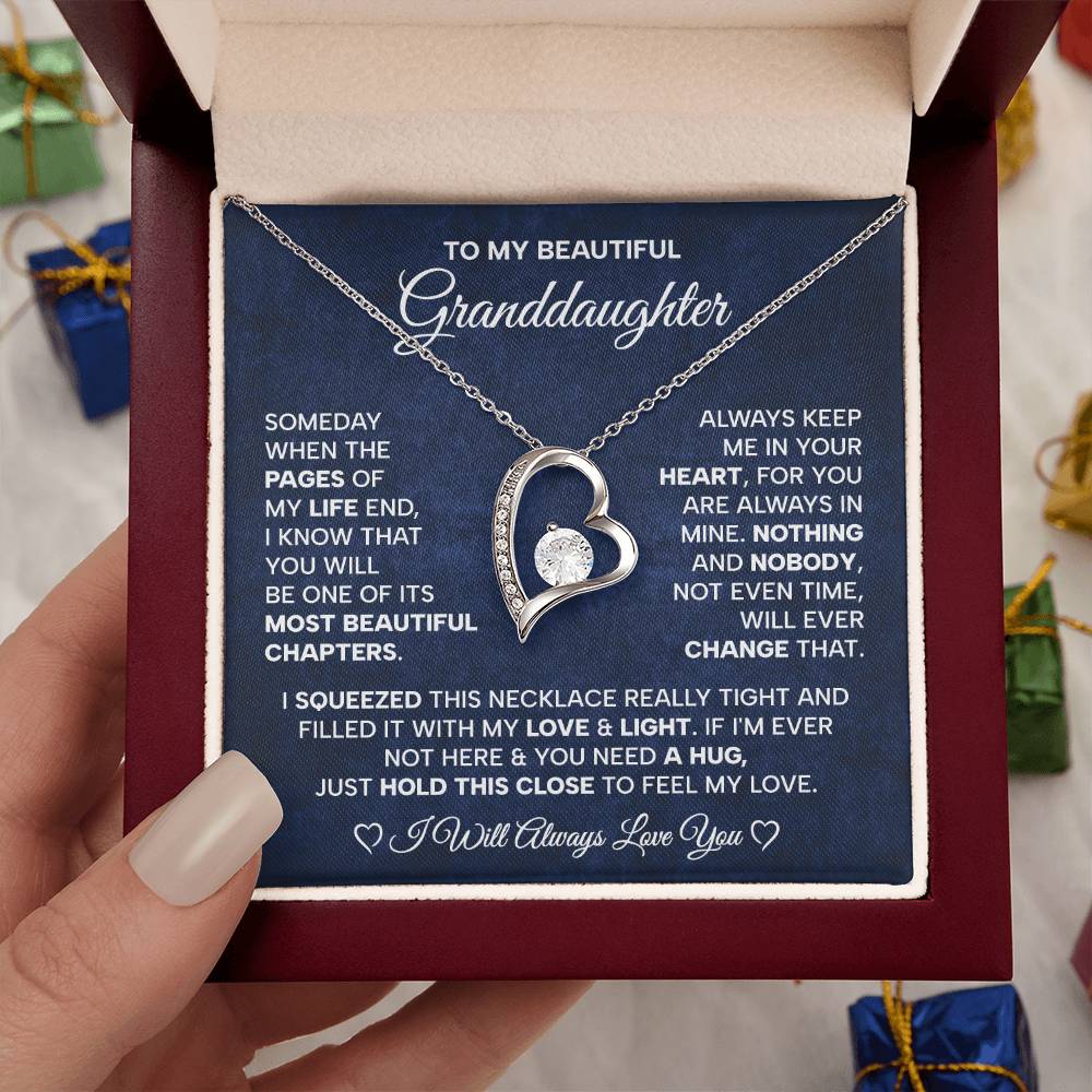 To My Beautiful Granddaughter Necklace - Birthday, Graduation & Christmas Gift