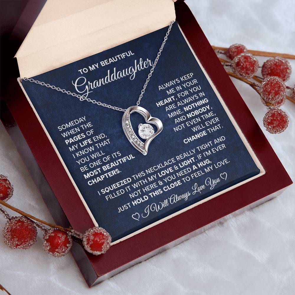 To My Beautiful Granddaughter Necklace - Birthday, Graduation & Christmas Gift