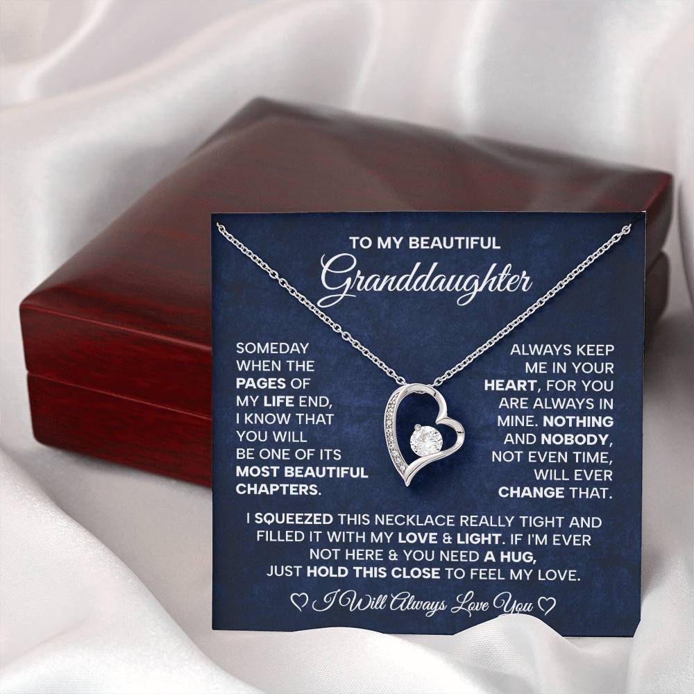 To My Beautiful Granddaughter Necklace - Birthday, Graduation & Christmas Gift