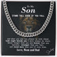 Cuban Chain Gift for Son from Mom and Dad with Inspirational Lion Message