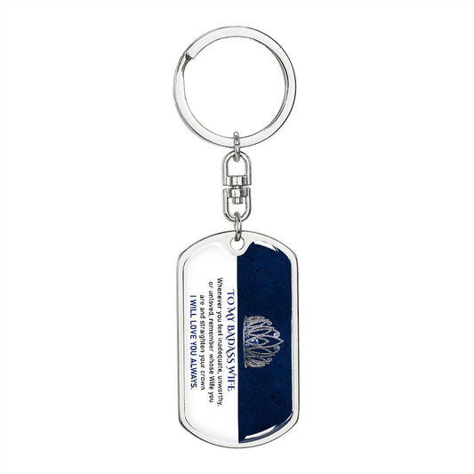 To My Badass Wife Keychain For Wife From Husband
