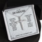 To My Husband From Wife - Wish Him To Happy 1st Father's Day, Cross Necklace Gift With Meaningful Message