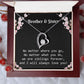 Brother & Sister Heart Necklace Birthday Gift for Sister