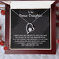 To My Bonus Daughter Heart Necklace Birthday Gift