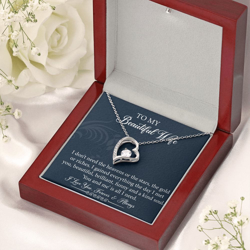To My Wife Necklace From Husband With Lovely Message Card