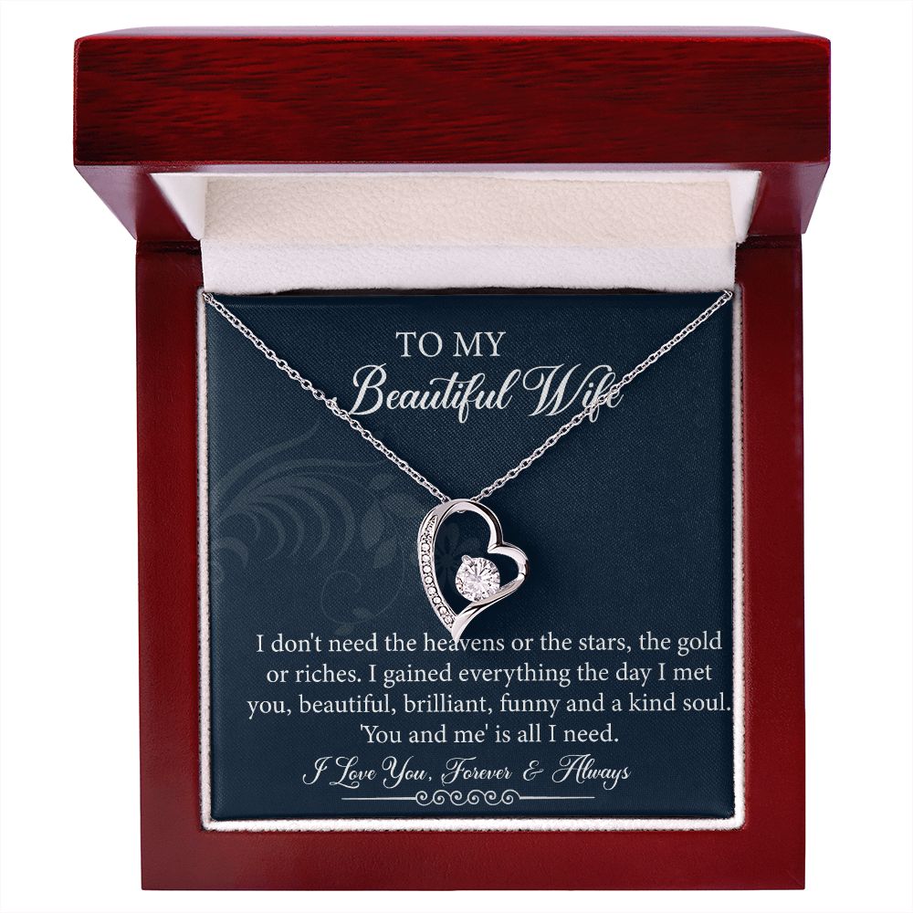 To My Wife Necklace From Husband With Lovely Message Card