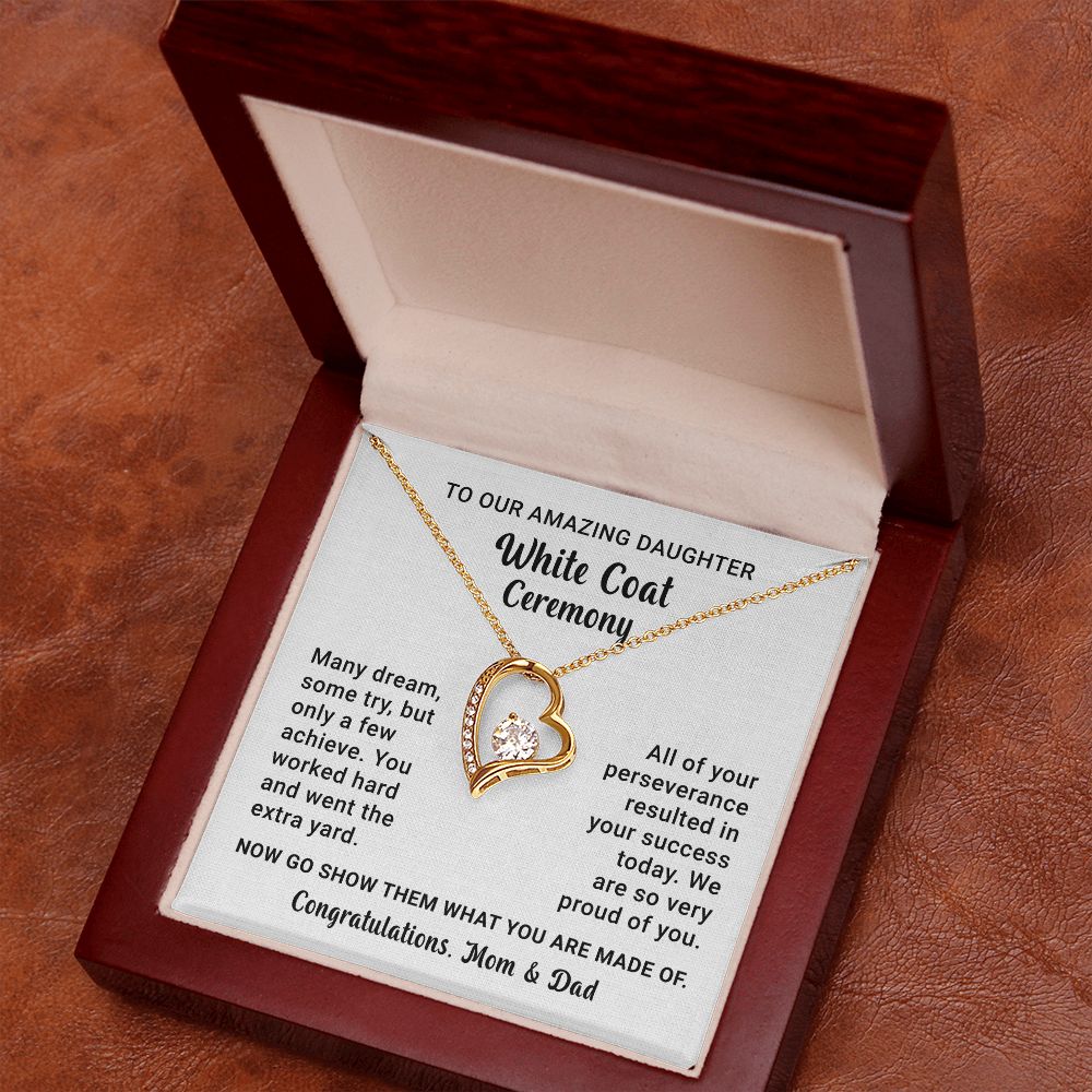 White Coat Ceremony Necklace Gift for Daughter From Parents