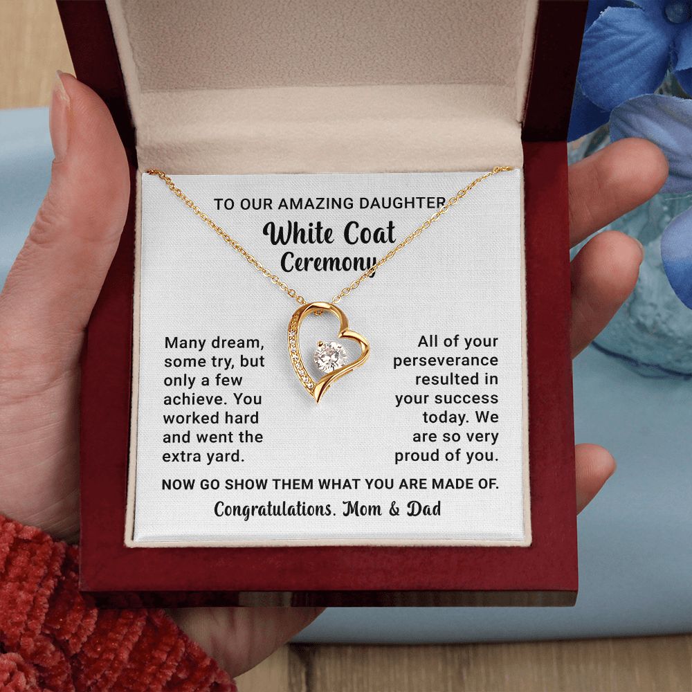 White Coat Ceremony Necklace Gift for Daughter From Parents