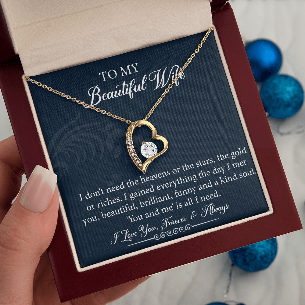 To My Wife Necklace From Husband With Lovely Message Card