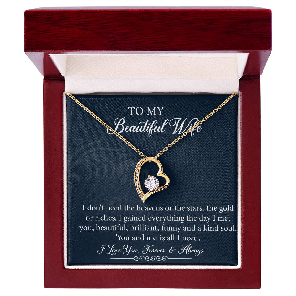 To My Wife Necklace From Husband With Lovely Message Card