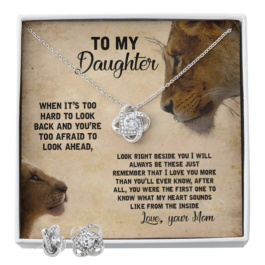 Daughter Necklace Gift from Mom –  with Lion Artwork and Heartfelt Message Card