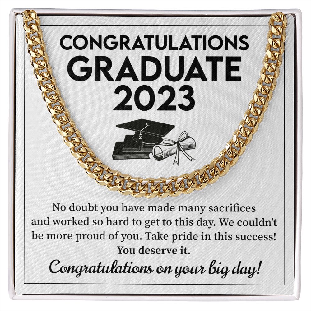 Personalized Graduation Cuban Chain Necklace Gift