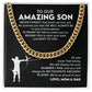 To Our Amazing Son We're So Proud Of You, Love, Mom & Dad