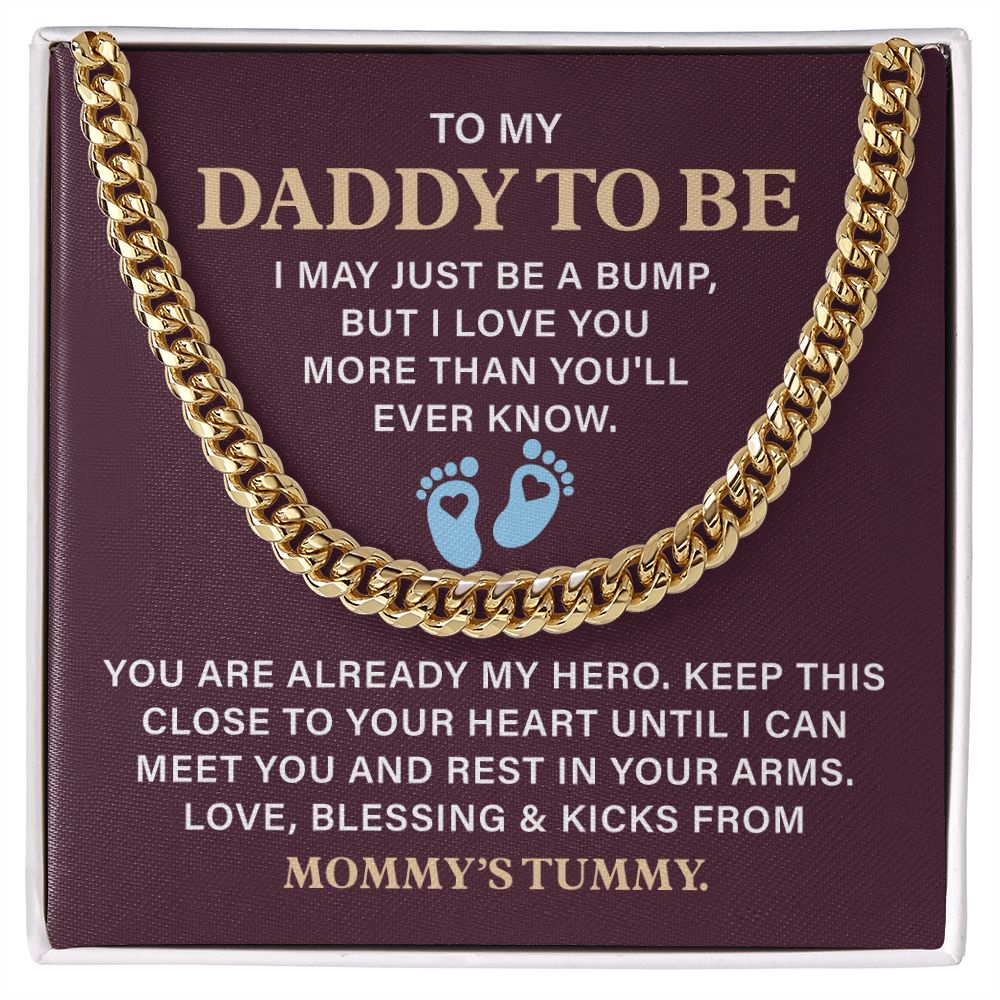 Daddy To Be Necklace Gift From Baby With Message Card