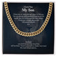 I Love You My Son From Dad And Mom - Heartfelt Gift With Message Card, Stainless Steel Cuban Link Chain