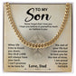 To My Son Never Forget That I Love You - Necklace Gift For Birthday Valentine's Day With Heartfelt Message