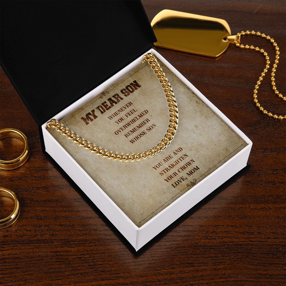 My Dear Son Your Crown Love Mom - Gift From Mom To Son's Birthday, Valentine's Day Present With Heartfelt Message Card