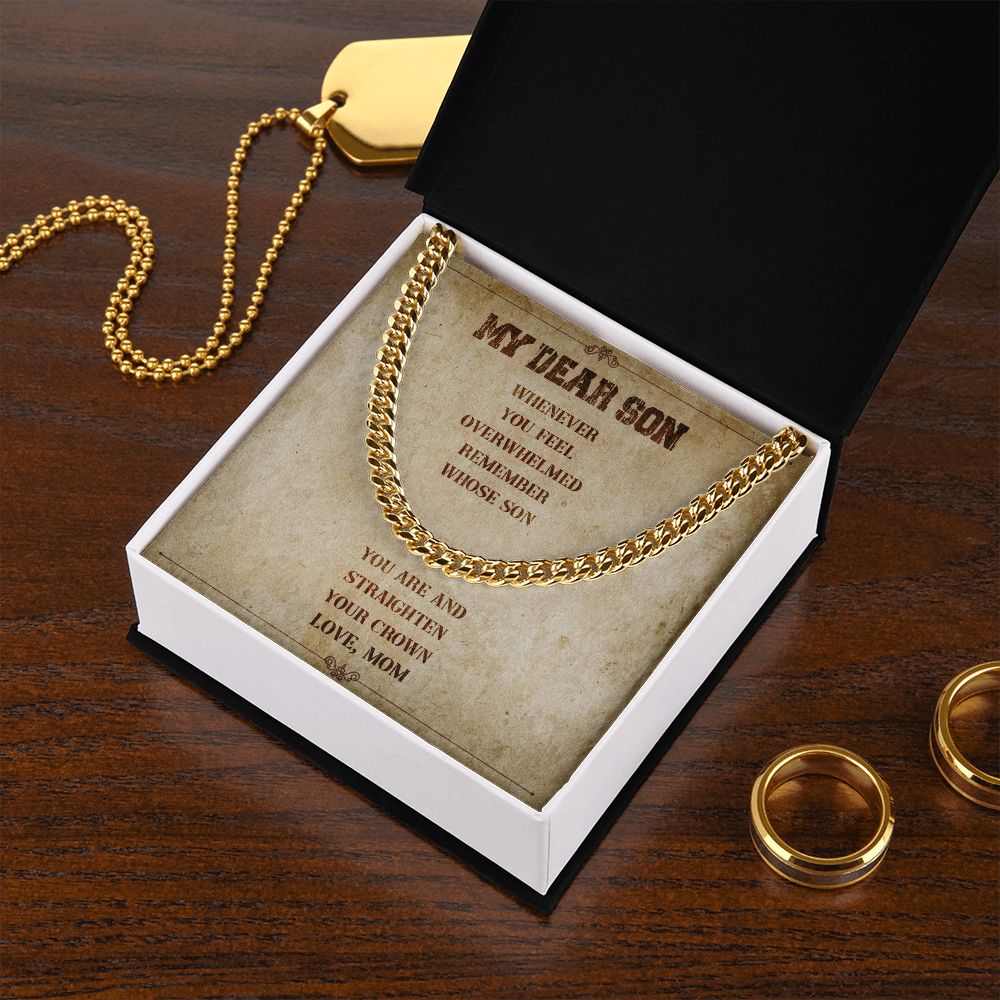 My Dear Son Your Crown Love Mom - Gift From Mom To Son's Birthday, Valentine's Day Present With Heartfelt Message Card