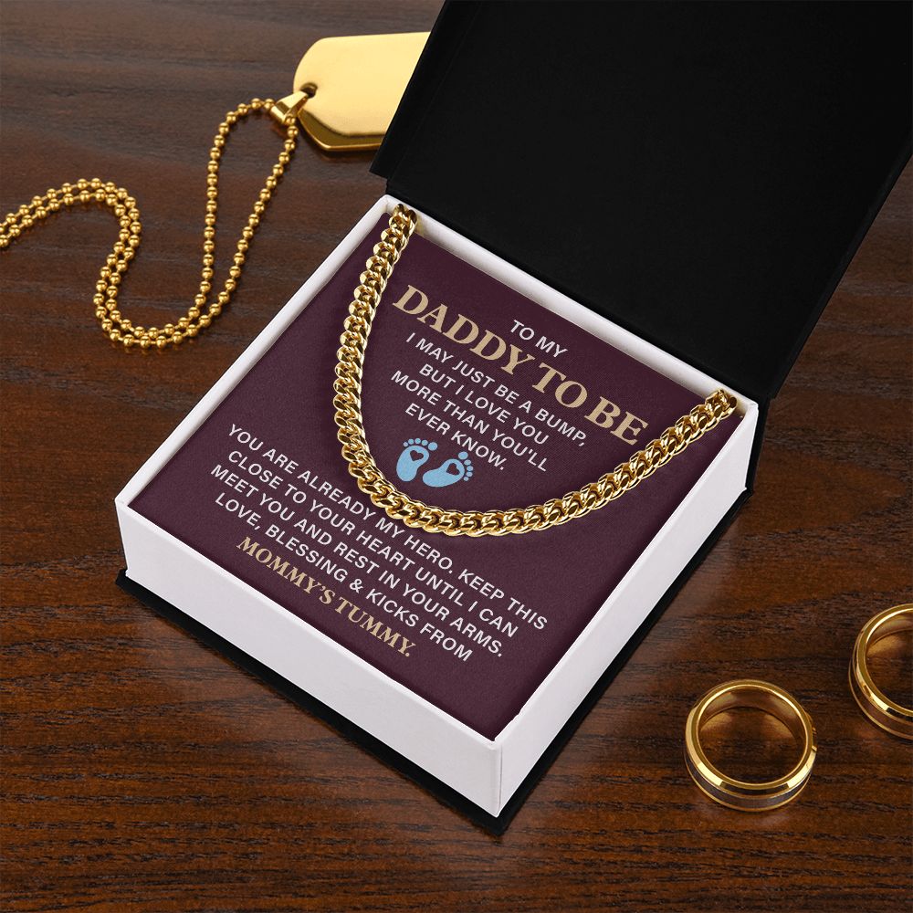 Daddy To Be Necklace Gift From Baby With Message Card