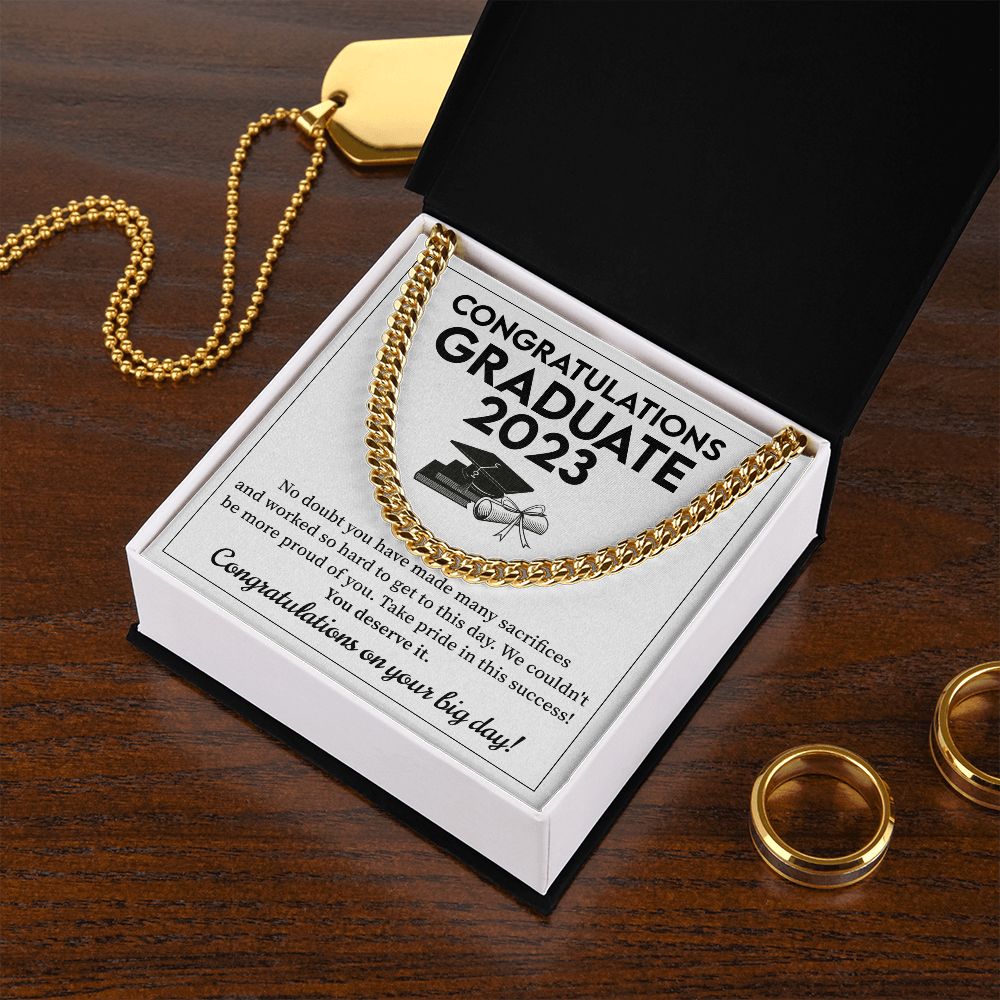 Personalized Graduation Cuban Chain Necklace Gift