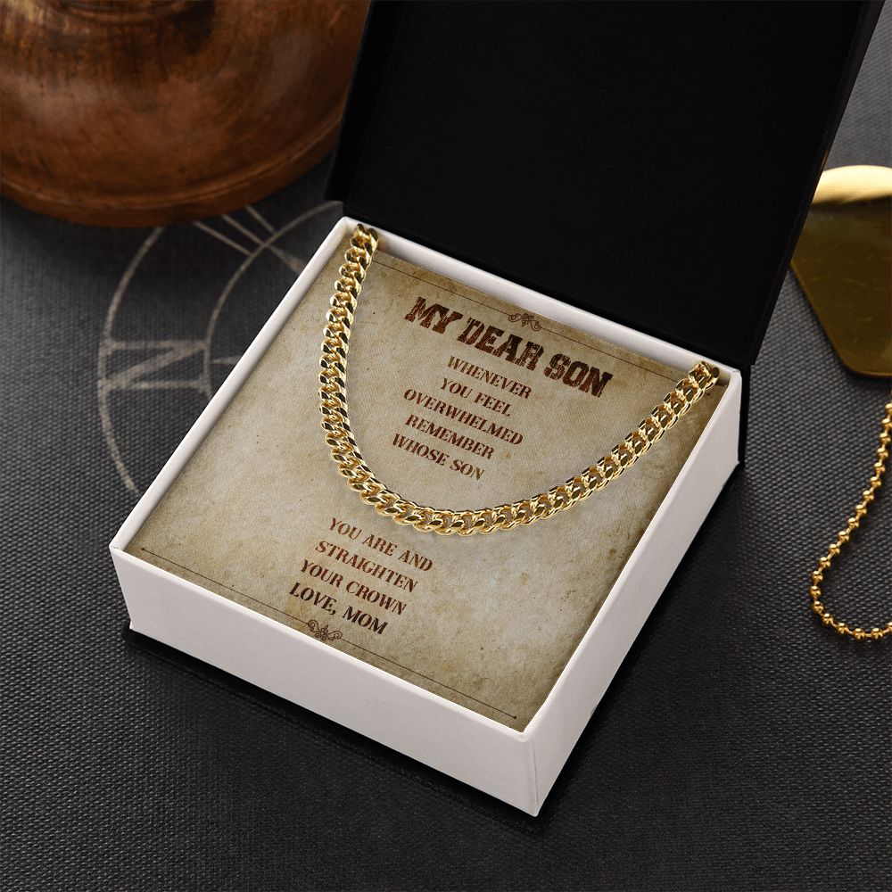 My Dear Son Your Crown Love Mom - Gift From Mom To Son's Birthday, Valentine's Day Present With Heartfelt Message Card
