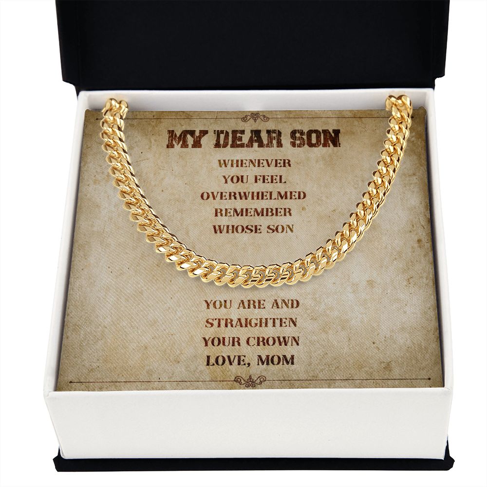 My Dear Son Your Crown Love Mom - Gift From Mom To Son's Birthday, Valentine's Day Present With Heartfelt Message Card