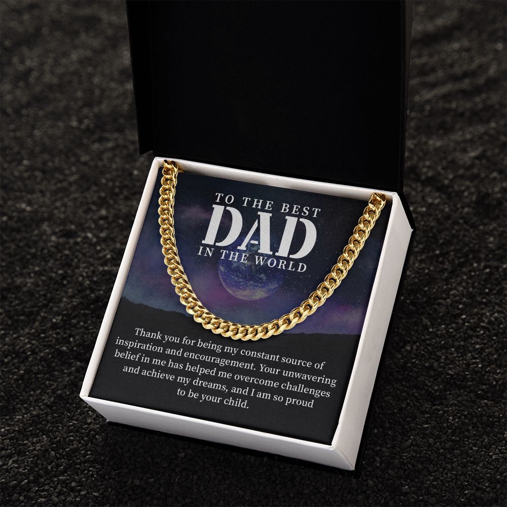 Dad Necklace Gift From Child With Inspirational Message