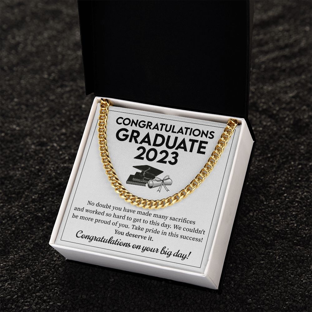 Personalized Graduation Cuban Chain Necklace Gift
