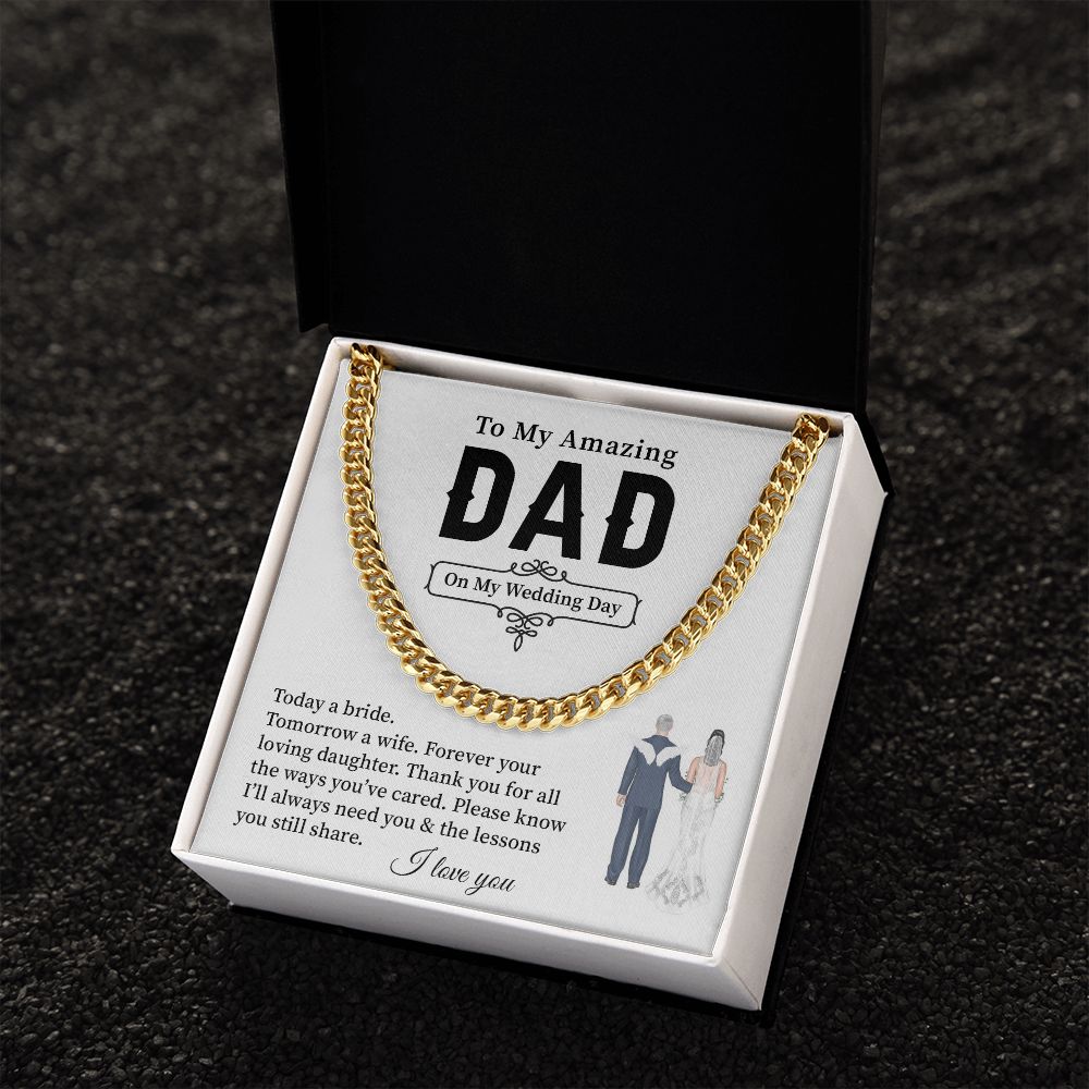 Wedding Neckalce Gift For Dad From Daughter With Message Card
