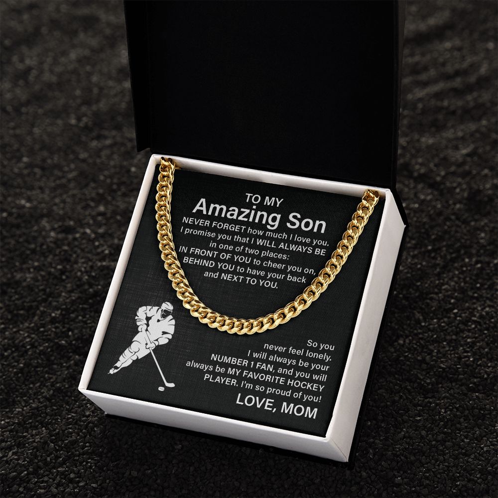To My Amazing Son Never Forget That How Much I Love You - Stainless Steel Cuban Link Chain For Man