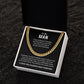 Cuban Chain Necklace Gift for Man with Love Message Card