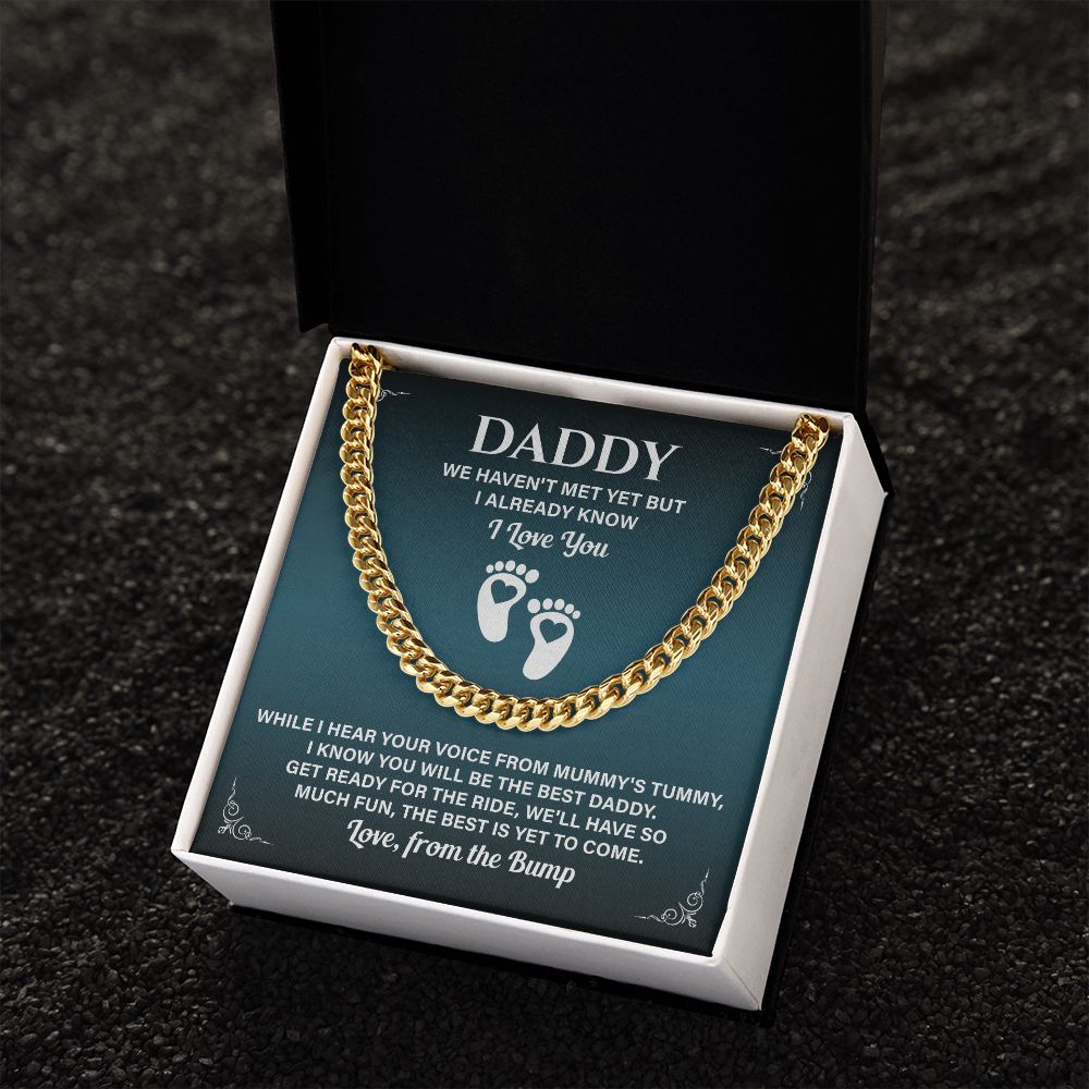 Daddy Necklace Gift From Baby Bump With Message Card