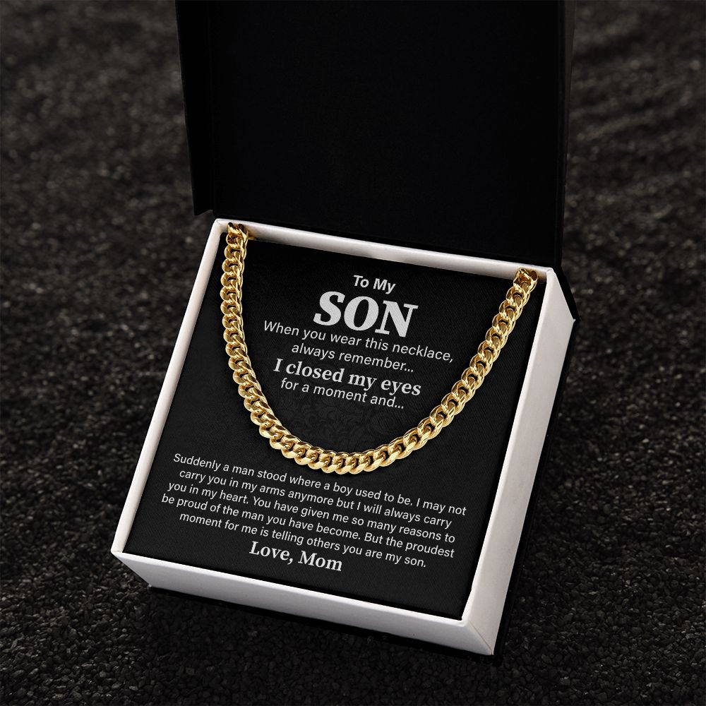 To My Son When You Wear This Necklace Always Remember I Closed My Eyes For A Moment