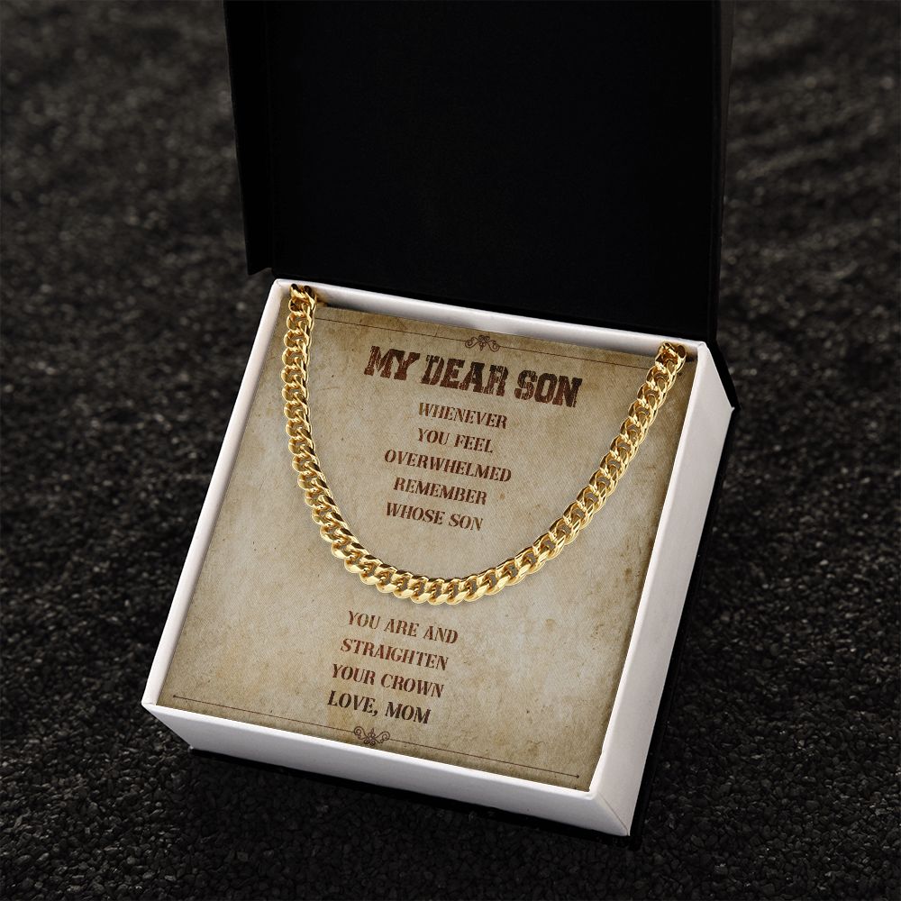 My Dear Son Your Crown Love Mom - Gift From Mom To Son's Birthday, Valentine's Day Present With Heartfelt Message Card