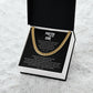 Stainless Less Steel Cuban Link Chain For Man: Prayer For My Son Proud And Strong From Mom And Dad