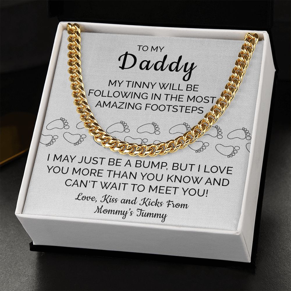 Dad Necklace Gift From Baby Bump With Lovely Message Card