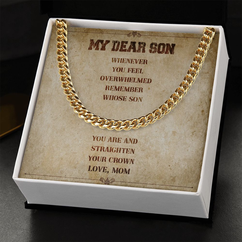 My Dear Son Your Crown Love Mom - Gift From Mom To Son's Birthday, Valentine's Day Present With Heartfelt Message Card