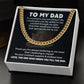 Dad Necklace Gift from Daughter with Lion Message Card